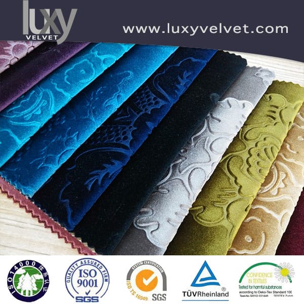 3D Embossed Velvet Fabric For Upholstery Luxy Velvet, Velvet Fabric
